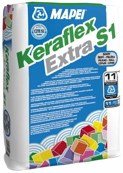 Zaprawa klejąca do płytek i kamienia Mapei Keraflex EXTRA S1 szara 25 kg