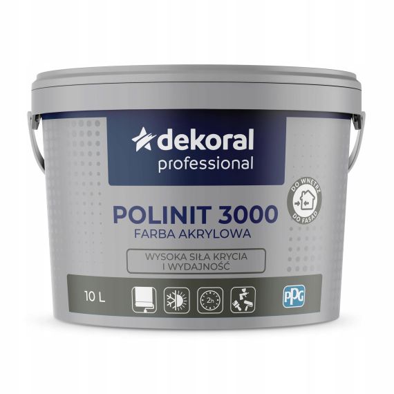 Farba Akrylowa Professional Polinit 3000 HS 10L Baza LN Dekoral Farba Akrylowa Professional Polinit 3000 HS 10L Baza LN Dekoral