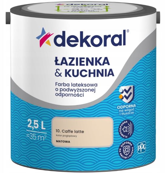 Farba Lateksowa Łazienka & Kuchnia Caffe Latte 2,5L Dekoral