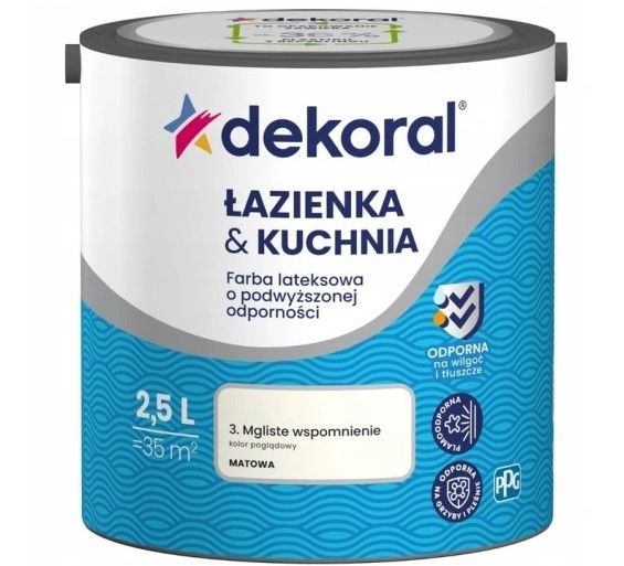 Farba Lateksowa Łazienka & Kuchnia Mgliste Wspomnienie 2,5L Dekoral