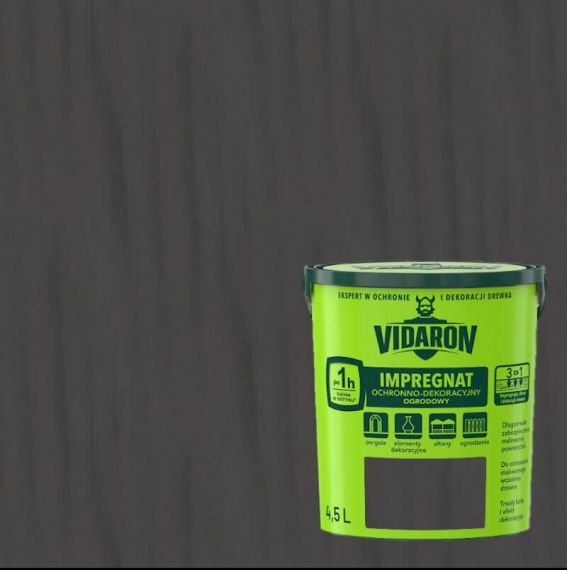 Impregnat Ochronno Dekoracyjny Ogrodowy Antracyt Szary R09 4.5 L Vidaron