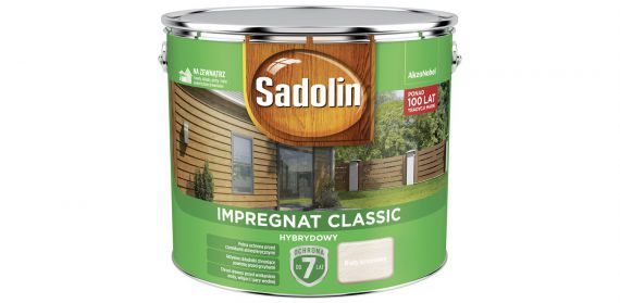 Impregnat Classic Hybrydowy Biały Kremowy 9L Sadolin