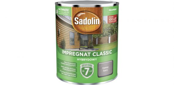 Impregnat Classic Hybrydowy Ciemny Szary 0,75L Sadolin