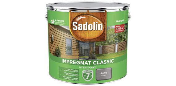 Impregnat Classic Hybrydowy Ciemny Szary 9L Sadolin