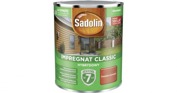 Impregnat Classic Hybrydowy Szwedzka Czerwień 0,75L Sadolin