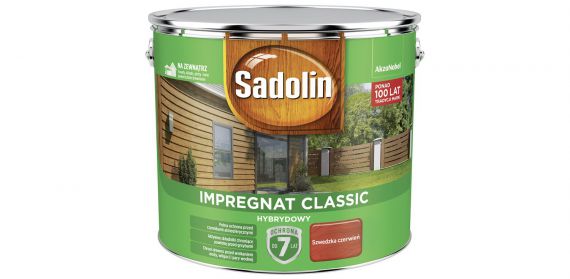 Impregnat Classic Hybrydowy Szwedzka Czerwień 9L Sadolin