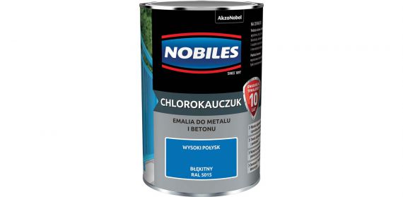 Farba Chlorokauczukowa Do Metalu i Betonu Błękitny Ral 5015 0,9L Nobiles