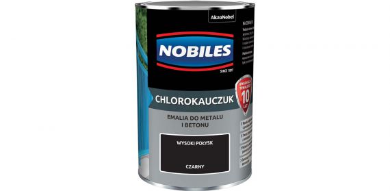 Farba Chlorokauczukowa Do Metalu i Betonu Czarny 0,9L Nobiles
