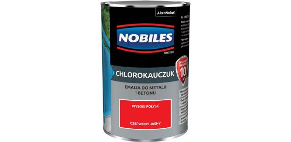 Farba Chlorokauczukowa Do Metalu i Betonu Czerwony Jasny 0,9L Nobiles