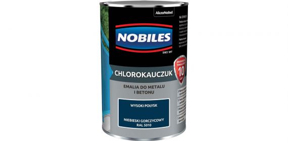 Farba Chlorokauczukowa Do Metalu i Betonu Niebieski Gorczycowy Ral 5010 0,9L Nobiles