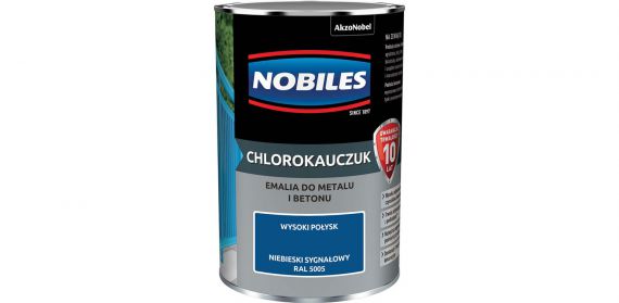 Farba Chlorokauczukowa Do Metalu i Betonu Niebieski Sygnałowy Ral 5005 0,9L Nobiles