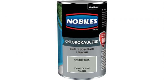 Farba Chlorokauczukowa Do Metalu i Betonu Popielaty Jasny Ral 7038 0,9L Nobiles