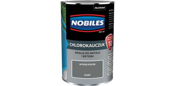 Farba Chlorokauczukowa Do Metalu i Betonu Szary 0,9L Nobiles