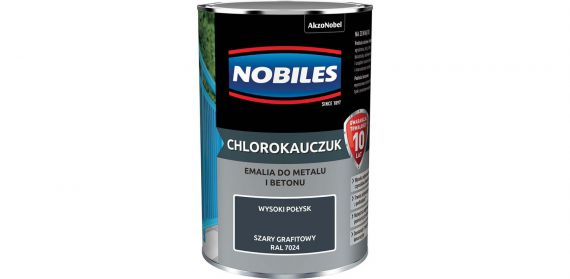 Farba Chlorokauczukowa Do Metalu i Betonu Szary Grafitowy Ral 7024 0,9L Nobiles