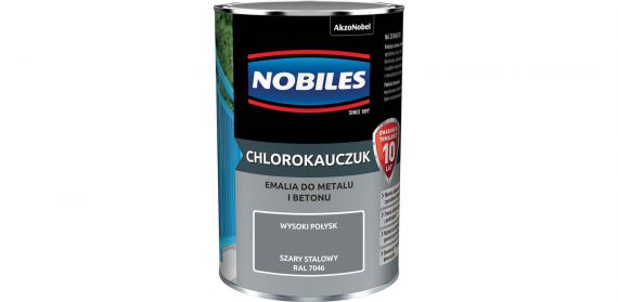 Farba Chlorokauczukowa Do Metalu i Betonu Szary Stalowy Ral 7046 0,9L Nobiles