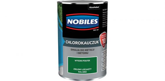 Farba Chlorokauczukowa Do Metalu i Betonu Zielony Liściasty Ral 6002 0,9L Nobiles