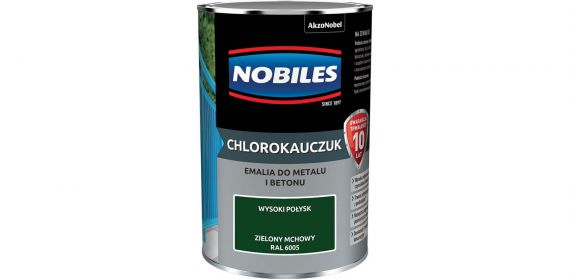 Farba Chlorokauczukowa Do Metalu i Betonu Zielony Mchowy Ral 6005 0,9L Nobiles