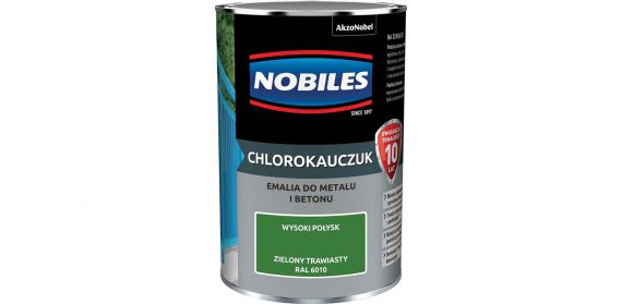 Farba Chlorokauczukowa Do Metalu i Betonu Zielony Trawiasty Ral 6010 0,9L Nobiles