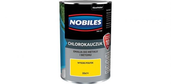 Farba Chlorokauczukowa Do Metalu i Betonu Żółty 0,9L Nobiles