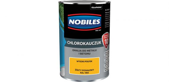 Farba Chlorokauczukowa Do Metalu i Betonu Żółty Sygnałowy Ral 1003 0,9L Nobiles