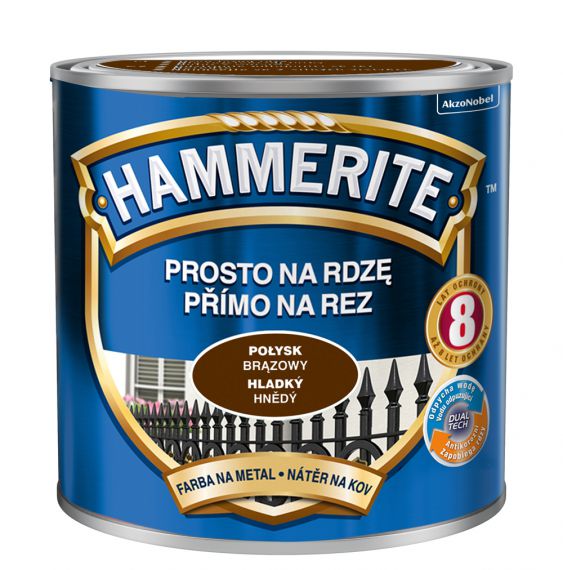 Farba Prosto Na Rdzę Połysk Brązowy 0.25L Hammerite