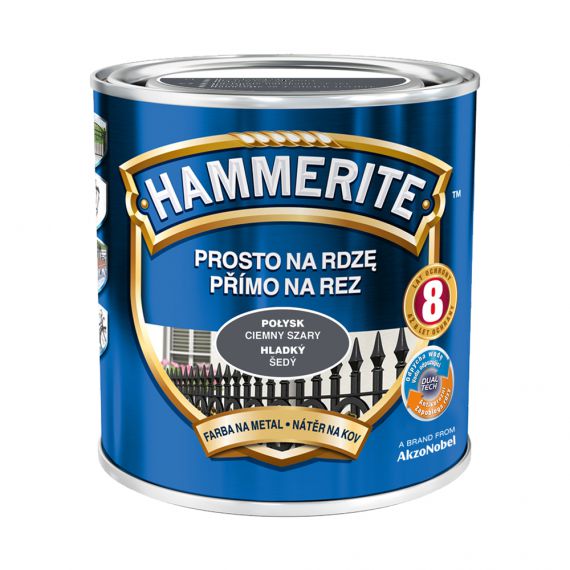 Farba Prosto Na Rdzę Połysk Ciemny Szary 0.7L Hammerite