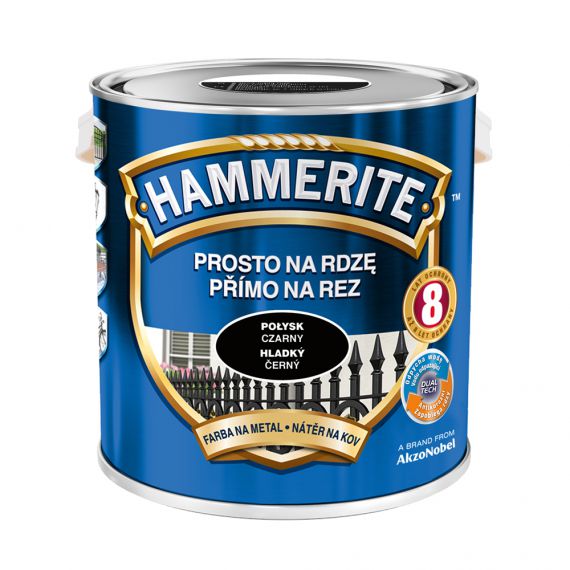 Farba Prosto Na Rdzę Połysk Czarny 2.5L Hammerite