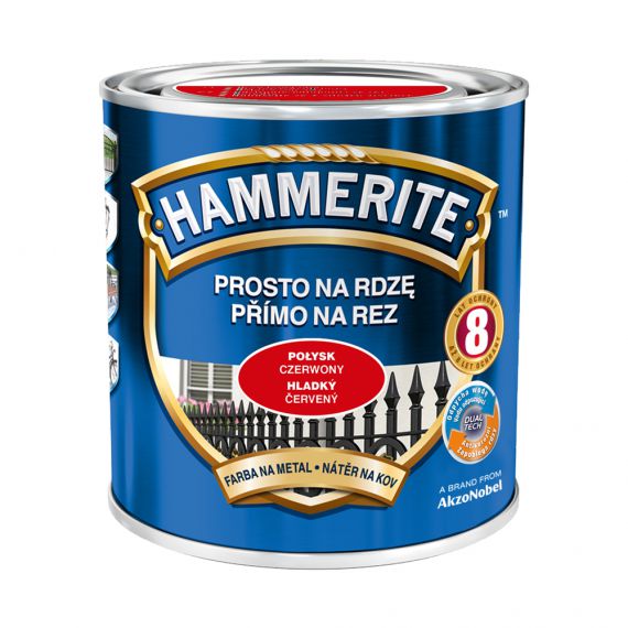 Farba Prosto Na Rdzę Połysk Czerwony 0.7L Hammerite