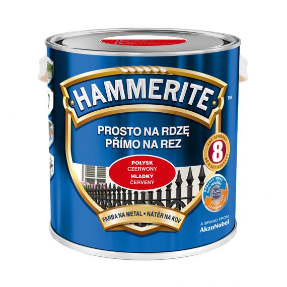 Farba Prosto Na Rdzę Połysk Czerwony 2.5L Hammerite