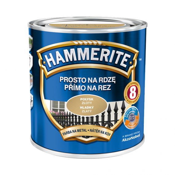 Farba Prosto Na Rdzę Połysk Złoty 0.7L Hammerite