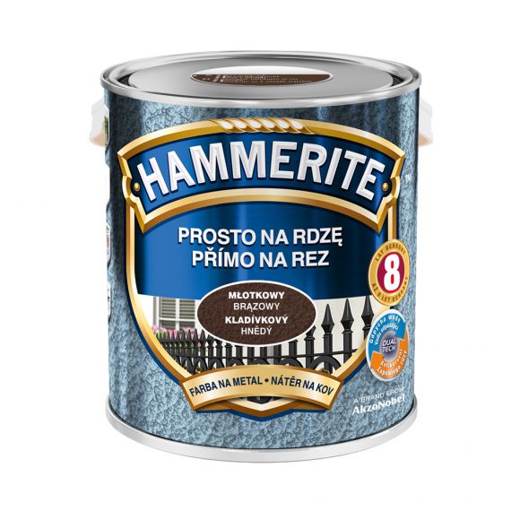 Farba Prosto Na Rdzę Młotkowy Brązowy 2.5L Hammerite