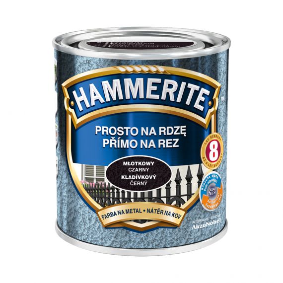 Farba Prosto Na Rdzę Młotkowy Czarny 0.7L Hammerite