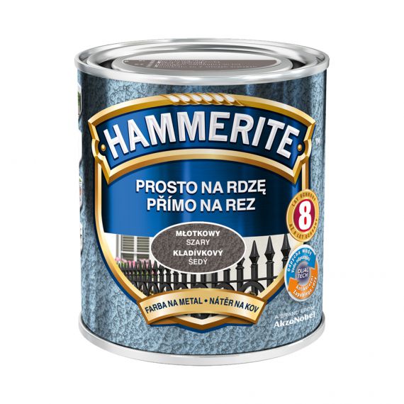 Farba Prosto Na Rdzę Młotkowy Szary 0.7L Hammerite