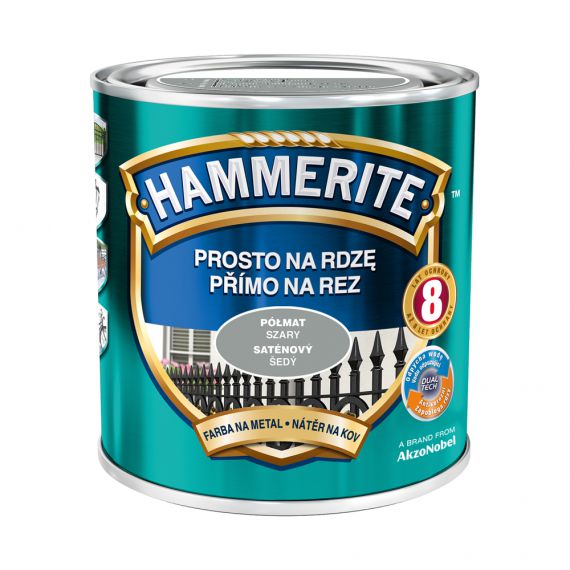 Farba Prosto Na Rdzę Półmat Szary 0.7L Hammerite