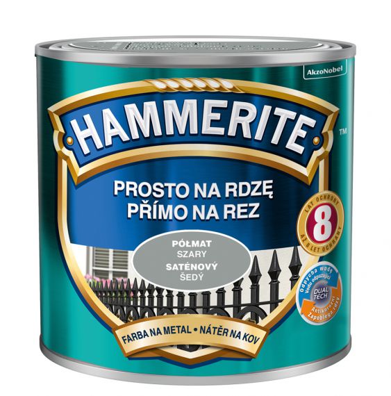 Farba Prosto Na Rdzę Półmat Szary 0.25L Hammerite