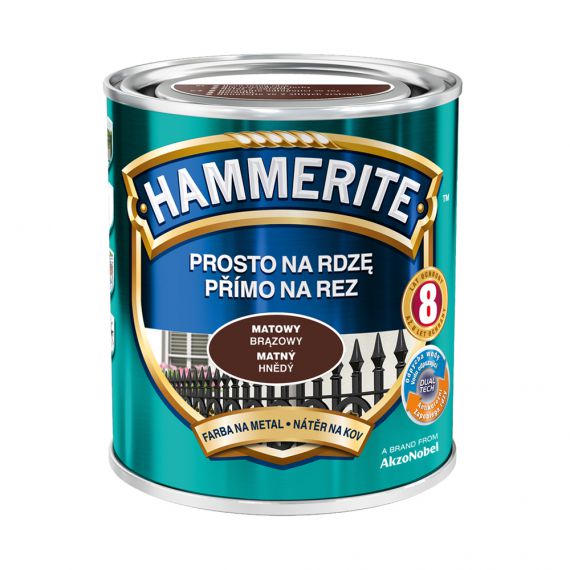 Farba Prosto Na Rdzę Matowy Brązowy 0.7L Hammerite