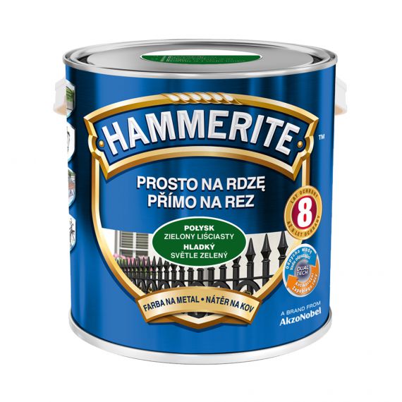 Farba Prosto Na Rdzę Połysk Zielony Liściasty 2.5L Hammerite