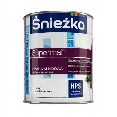 Emalia Alkidowa Supermal Śnieżnobiała Poł, 0,75L Połysk Śnieżka