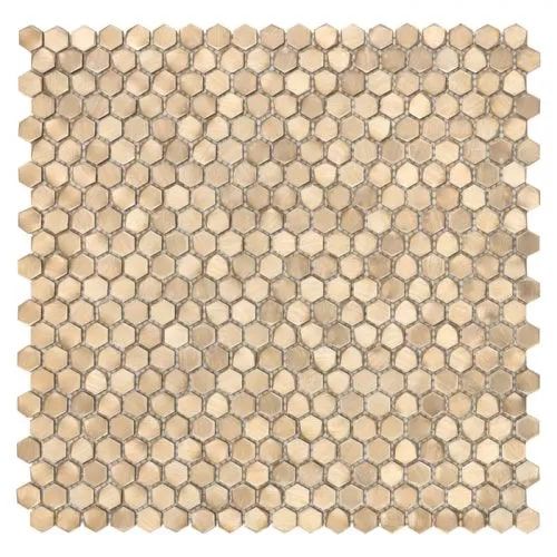 Mozaika Allumi Gold Hexagon 14 30x30 Dunin
