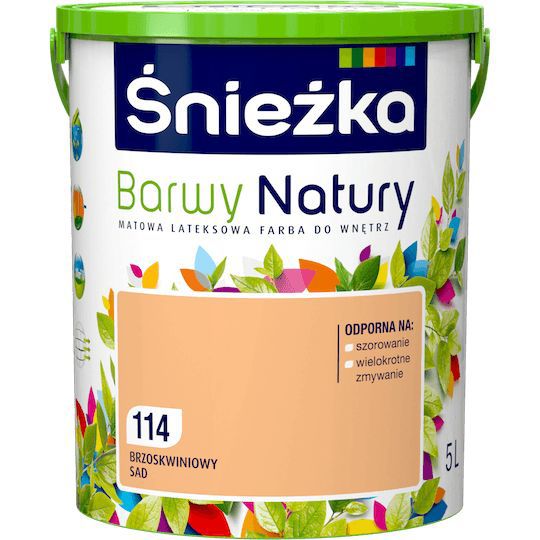 Farba Lateksowa Barwy Natury Brzoskwiniowy Sad 5L Śnieżka