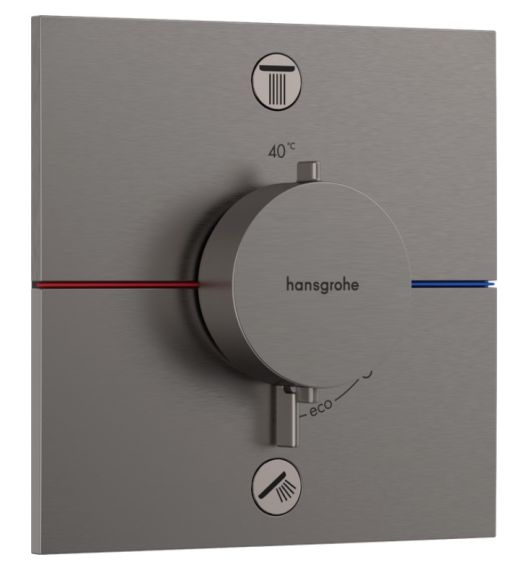 Bateria Prysznicowa Showerselect Comfort E 15572340 Czarny Chrom Szczotkowany Hansgrohe
