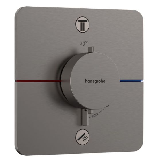 Bateria Prysznicowa Showerselect Comfort Q 15583340 Czarny Chrom Szczotkowany Hansgrohe