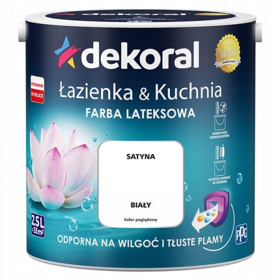 Farba Lateksowa Łazienka & Kuchnia Biały 2,5L Dekoral