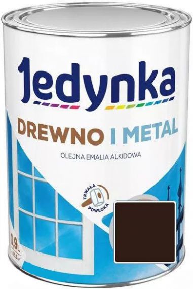 Farba Drewno I Metal Brąz Czekoladowy 0,9L Jedynka