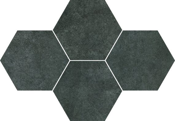 Mozaika Qubus Antracite Heksagony 28,4x40,8 Ceramica Limone