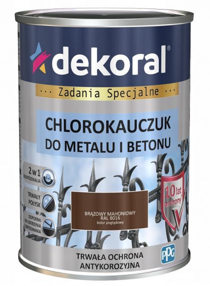 Emalia Chlorokauczukowa Strong Brązowy Mahoń RAL 8016 0,9L Dekoral