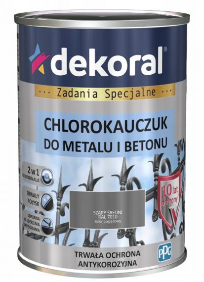 Emalia Chlorokauczukowa Strong Szary Średni RAL 7010 0,9L Dekoral