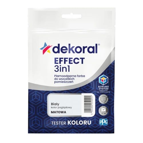DEKORAL_Effect_3in1_testery_Bialy Farba Lateksowa Plamoodporna Effect 3in1 0.04L Biały Naturalny Tester Dekoral