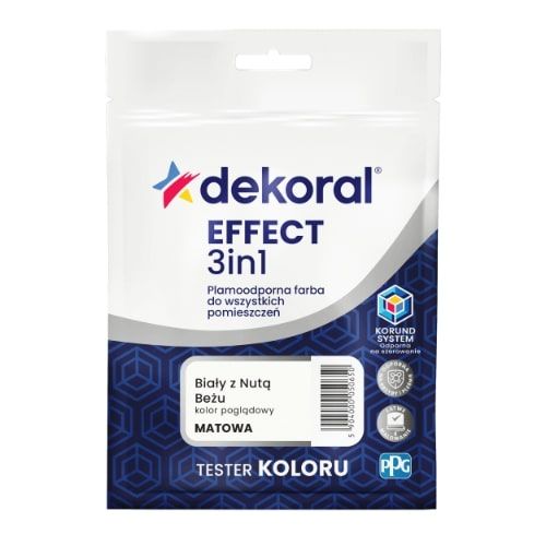 Farba Lateksowa Plamoodporna Effect 3in1 0.04L Biały Z Nutą Beżu Tester Dekoral Farba Lateksowa Plamoodporna Effect 3in1 0.04L Biały Z Nutą Beżu Tester Dekoral