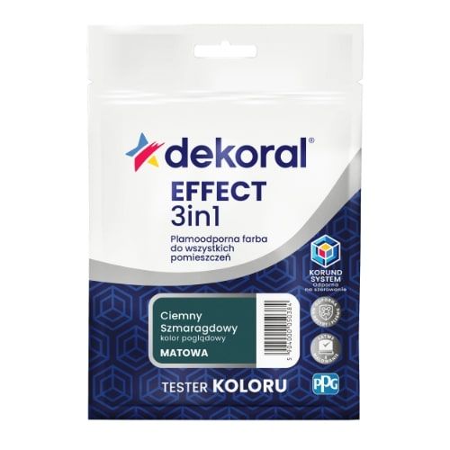 Farba Lateksowa Plamoodporna Effect 3in1 0.04L Ciemny Szmaragdowy Tester Dekoral Farba Lateksowa Plamoodporna Effect 3in1 0.04L Ciemny Szmaragdowy Tester Dekoral